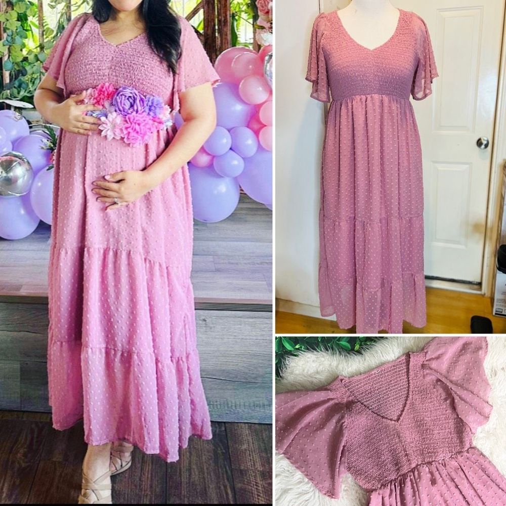 Elegant Pink Maxi Dress
